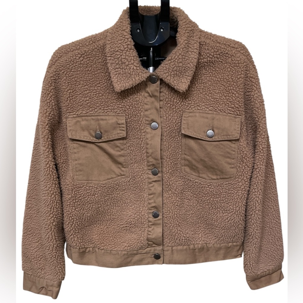Stoosh Dark Taupe Sherpa Teddy Jacket